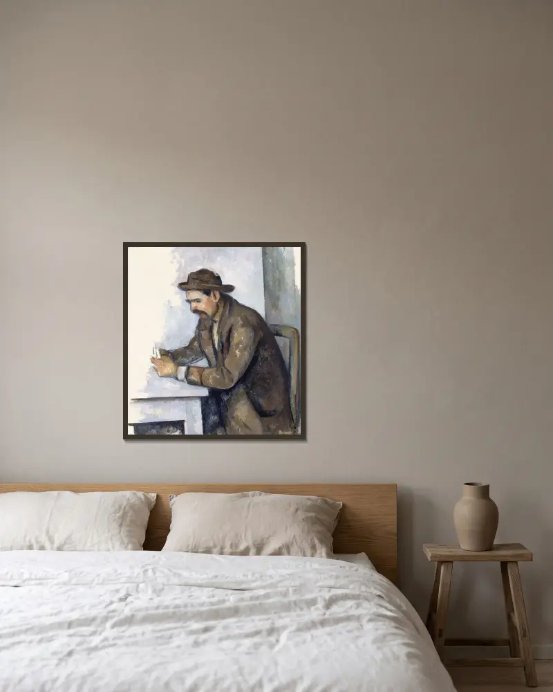 Gracz w karty, Paul Cézanne w ramie na ścianie