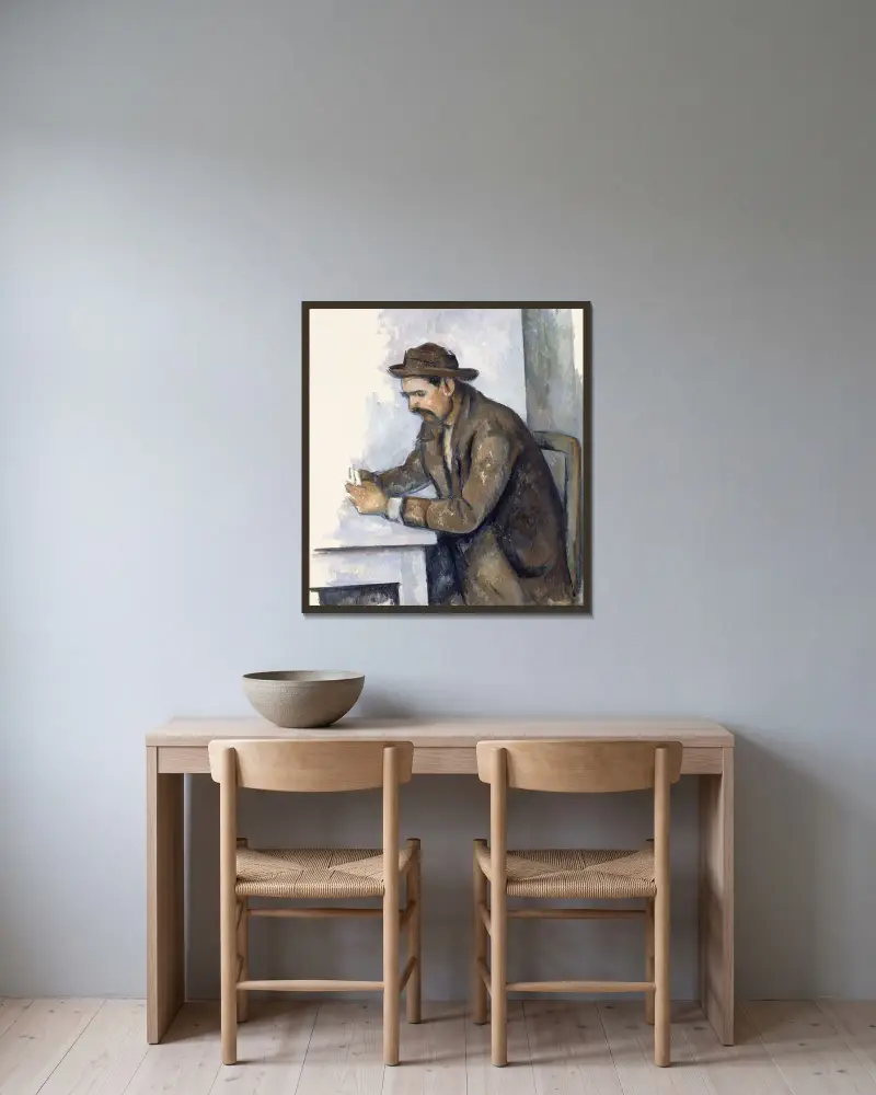 Gracz w karty, Paul Cézanne w ramie na ścianie