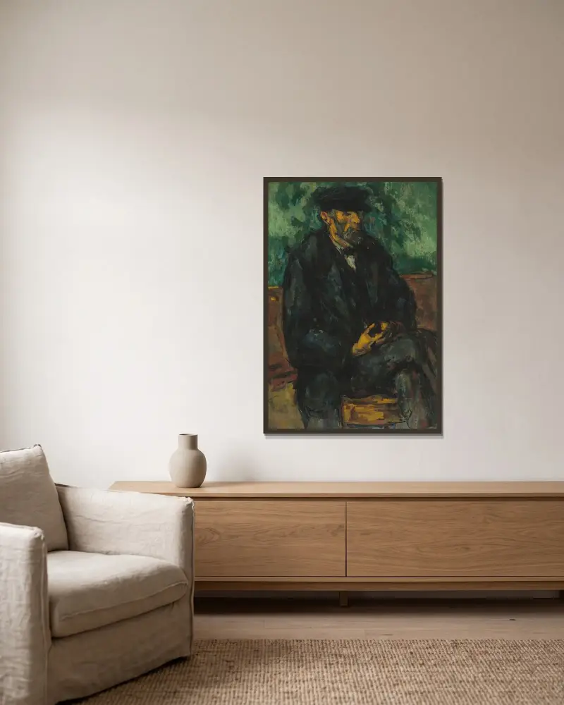 The Gardener Vallier av Paul Cézanne inramad på en vägg