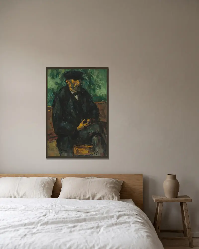 The Gardener Vallier av Paul Cézanne inramad på en vägg
