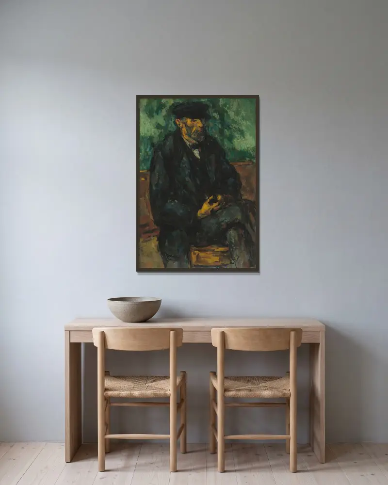 The Gardener Vallier av Paul Cézanne inramad på en vägg