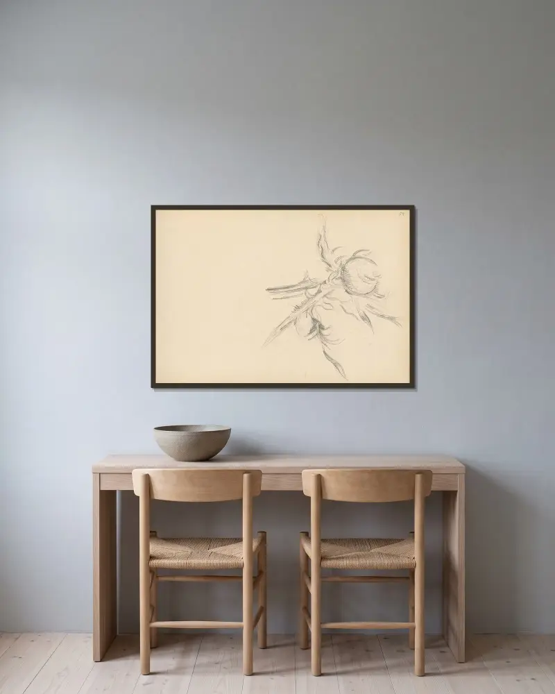 Distel von Paul Cézanne gerahmt an einer Wand