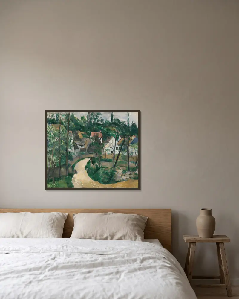 Zatáčka na cestě, 1881, Paul Cézanne v rámu na stěně