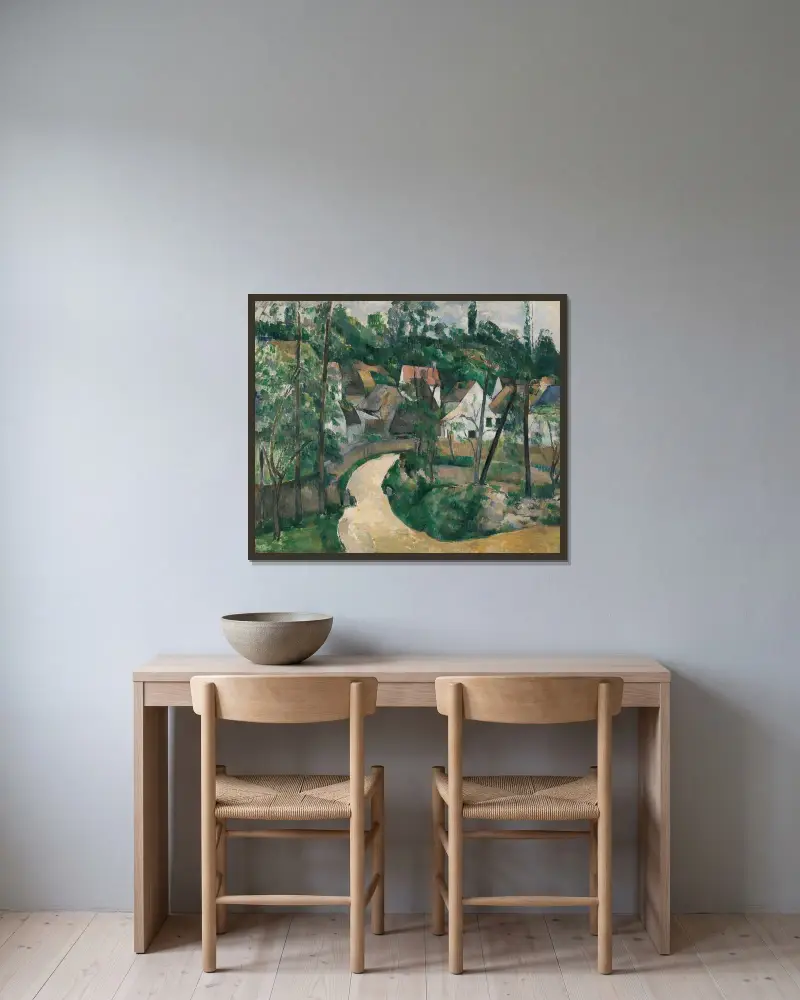 Zatáčka na cestě, 1881, Paul Cézanne v rámu na stěně