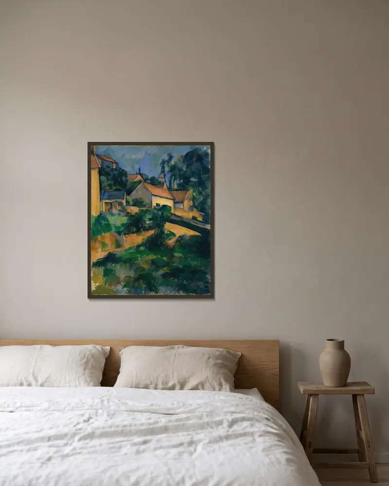 Wegkrümmung bei Montgeroult von Paul Cézanne gerahmt an einer Wand