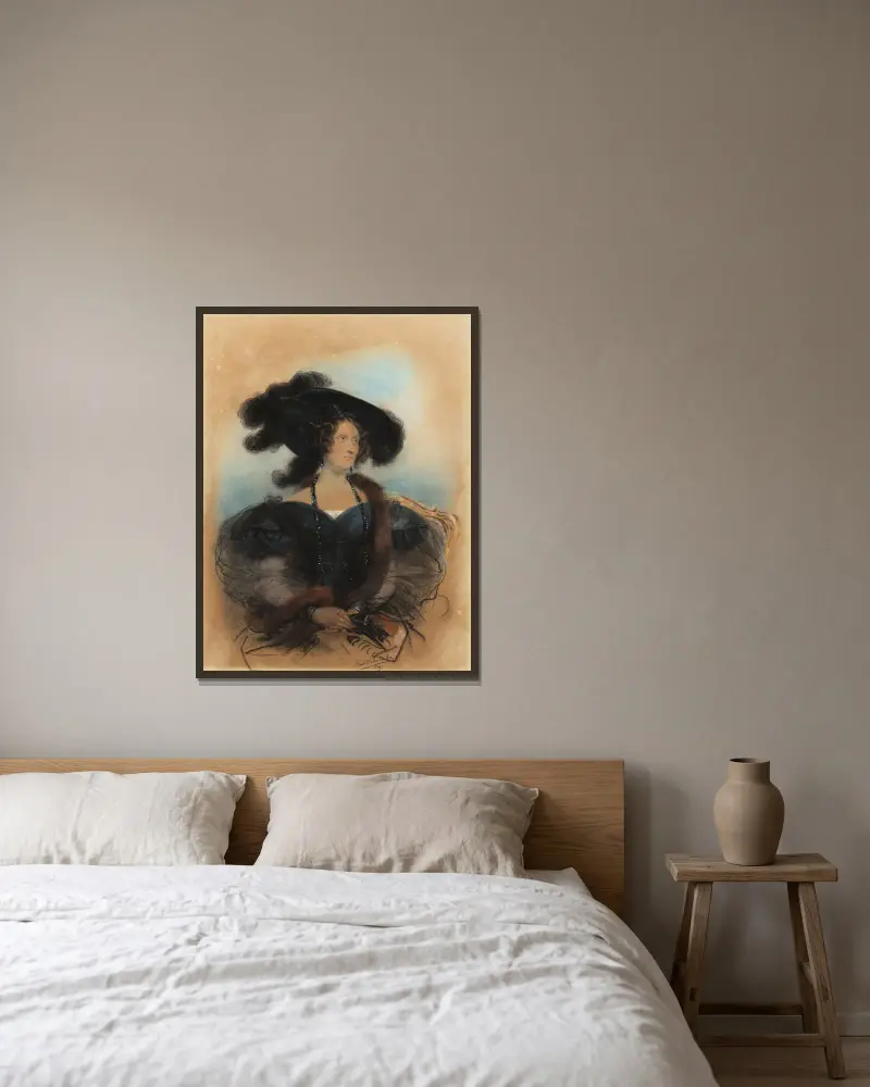 Jane Jarvis av Paul Delaroche inramad på en vägg