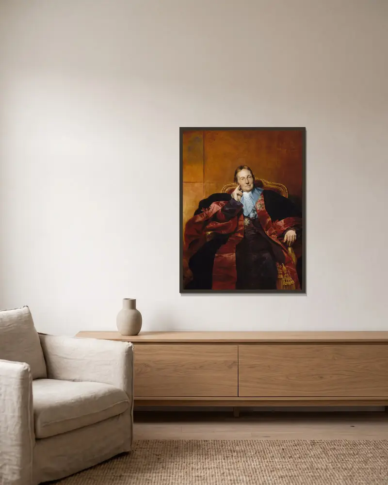 Marquis de Pastoret av Paul Delaroche inramad på en vägg