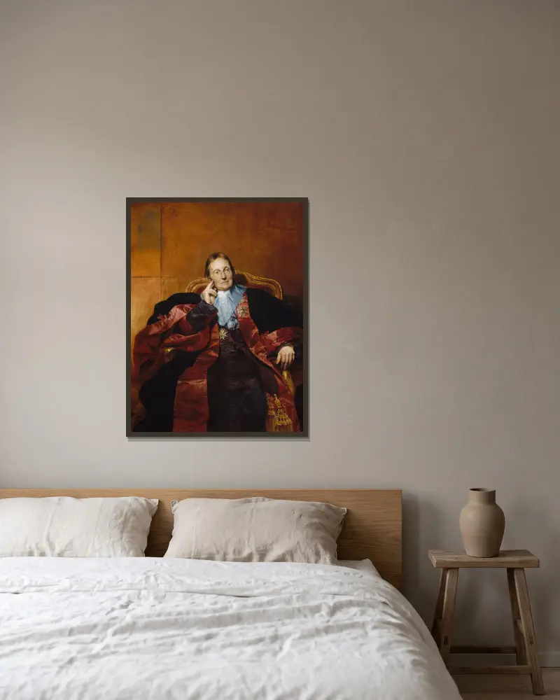 Marquis de Pastoret av Paul Delaroche inramad på en vägg