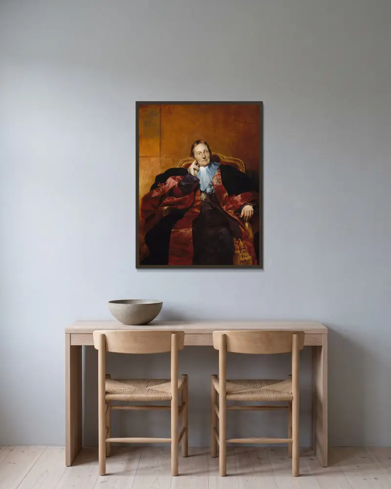 Marquis de Pastoret av Paul Delaroche inramad på en vägg
