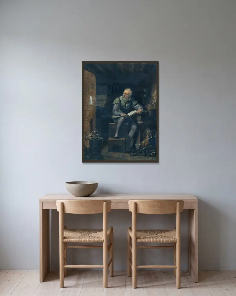 Palissy w swoim warsztacie, Paul Delaroche w ramie na ścianie
