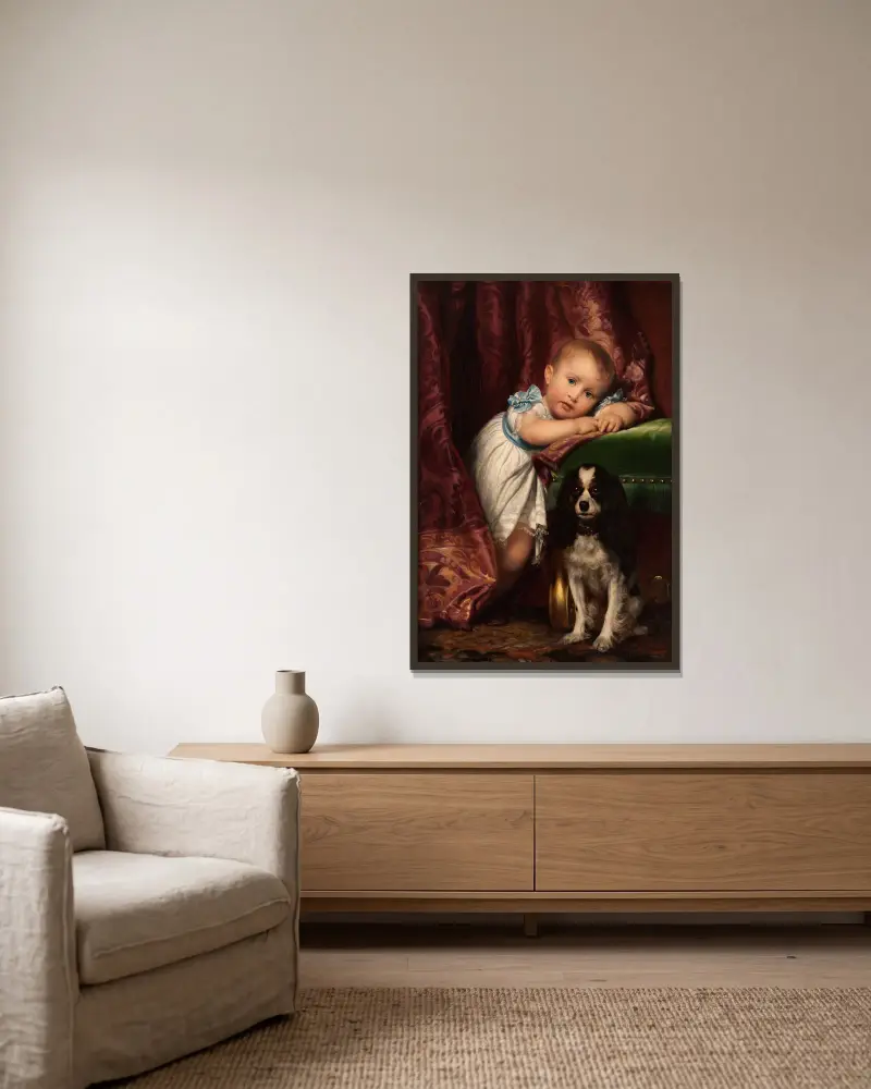Porträtt av Horace Delaroche av Paul Delaroche inramad på en vägg