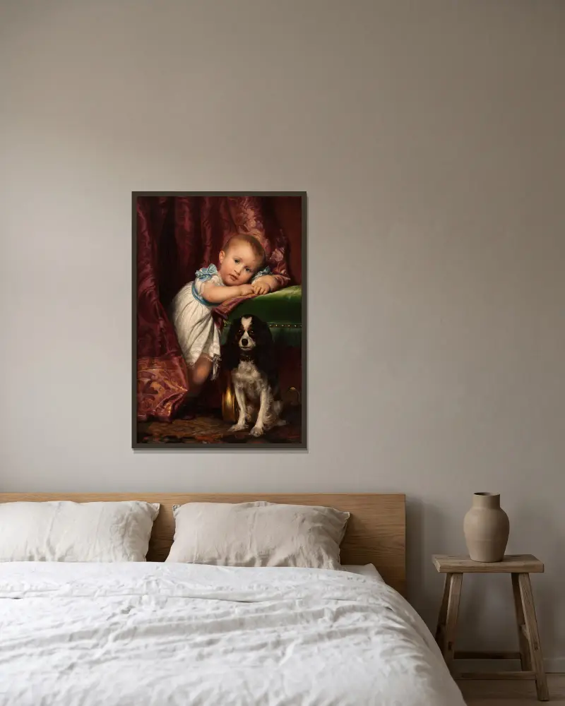Porträtt av Horace Delaroche av Paul Delaroche inramad på en vägg