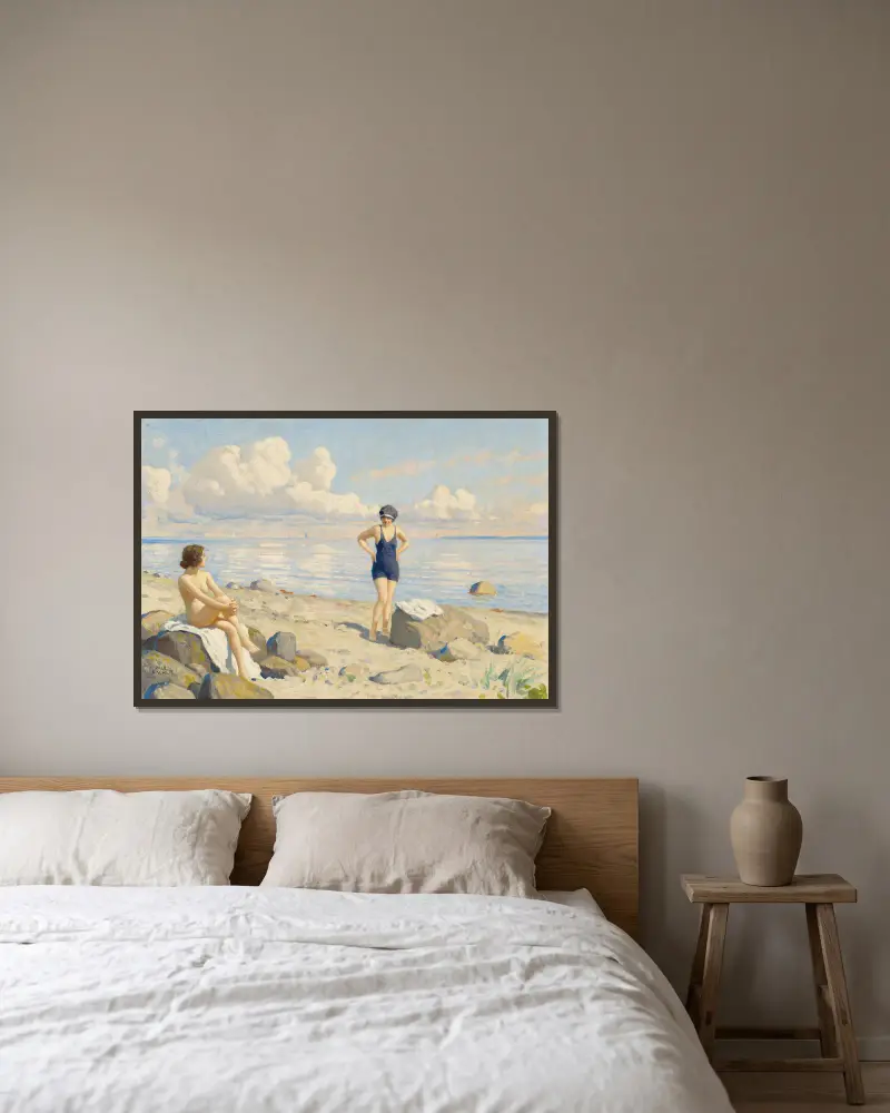 Na plaży, Paul Fischer w ramie na ścianie
