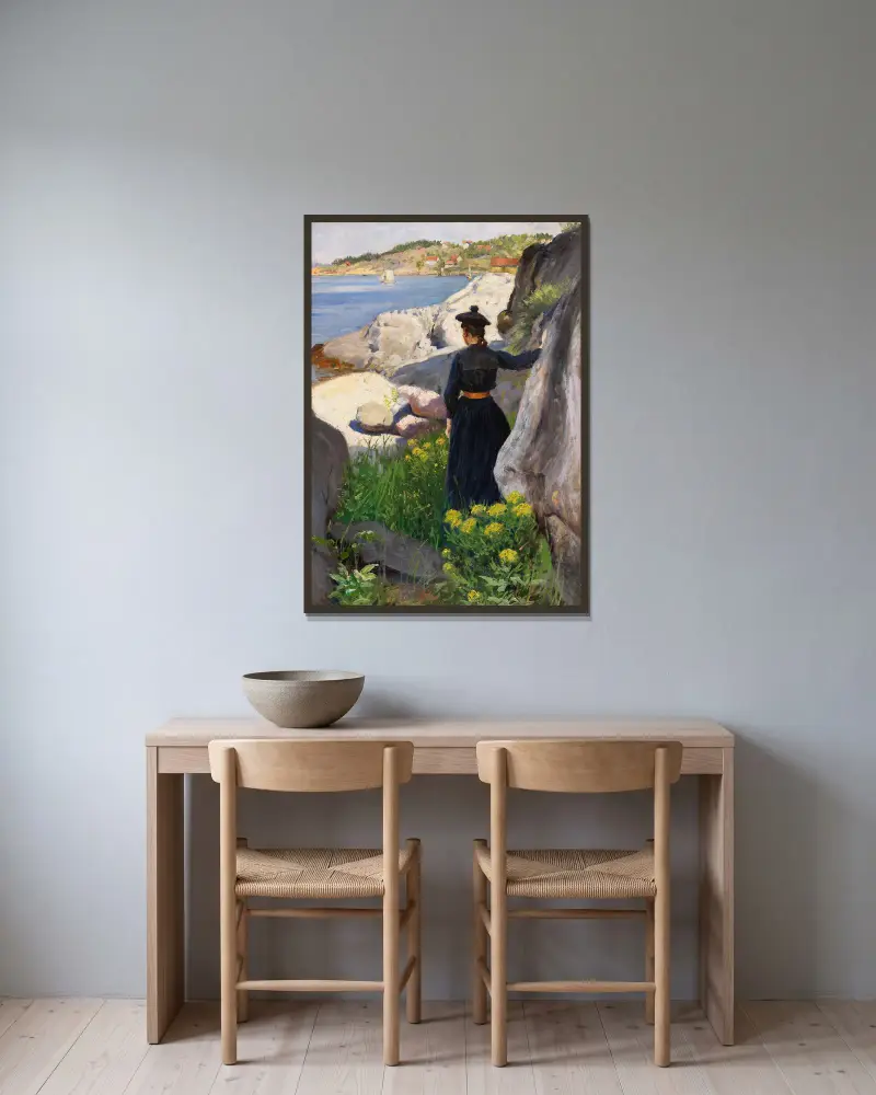Na pobřeží, Paul Fischer v rámu na stěně