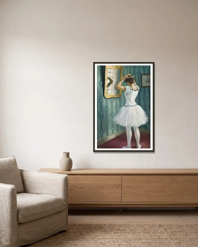 Vorbereitungen zum Ballett von Paul Fischer gerahmt an einer Wand