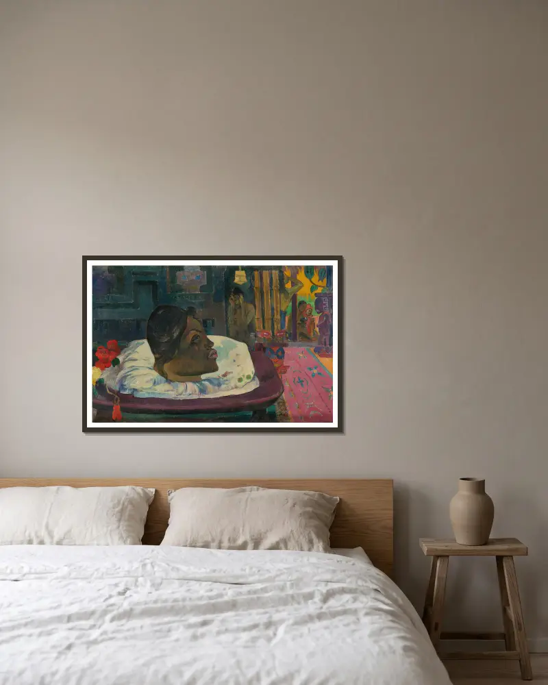 Arii Matamoe (Królewski koniec), Paul Gauguin w ramie na ścianie