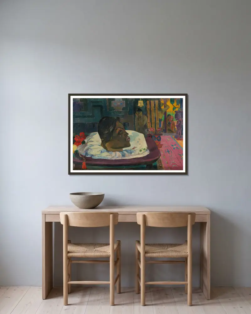 Arii Matamoe (Królewski koniec), Paul Gauguin w ramie na ścianie