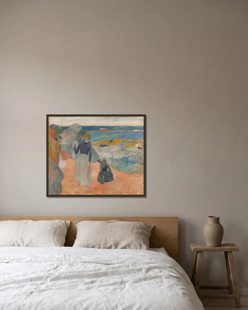 Plážová scéna, Paul Gauguin v rámu na stěně