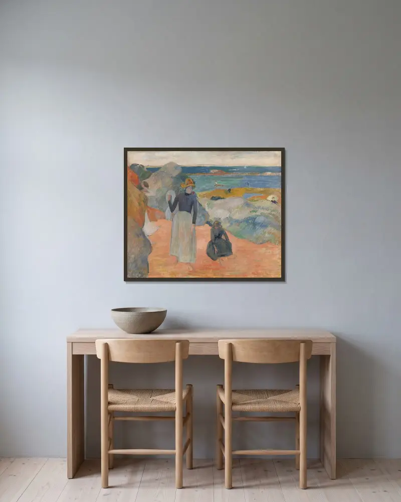 Plážová scéna, Paul Gauguin v rámu na stěně