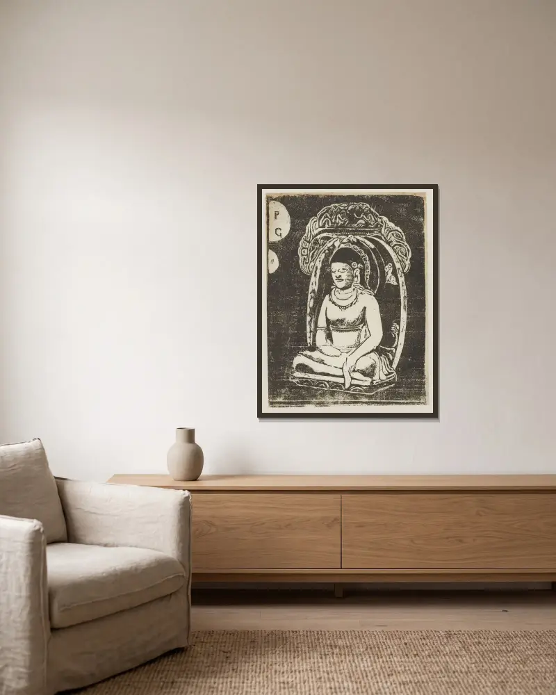 Buddha, Paul Gauguin w ramie na ścianie