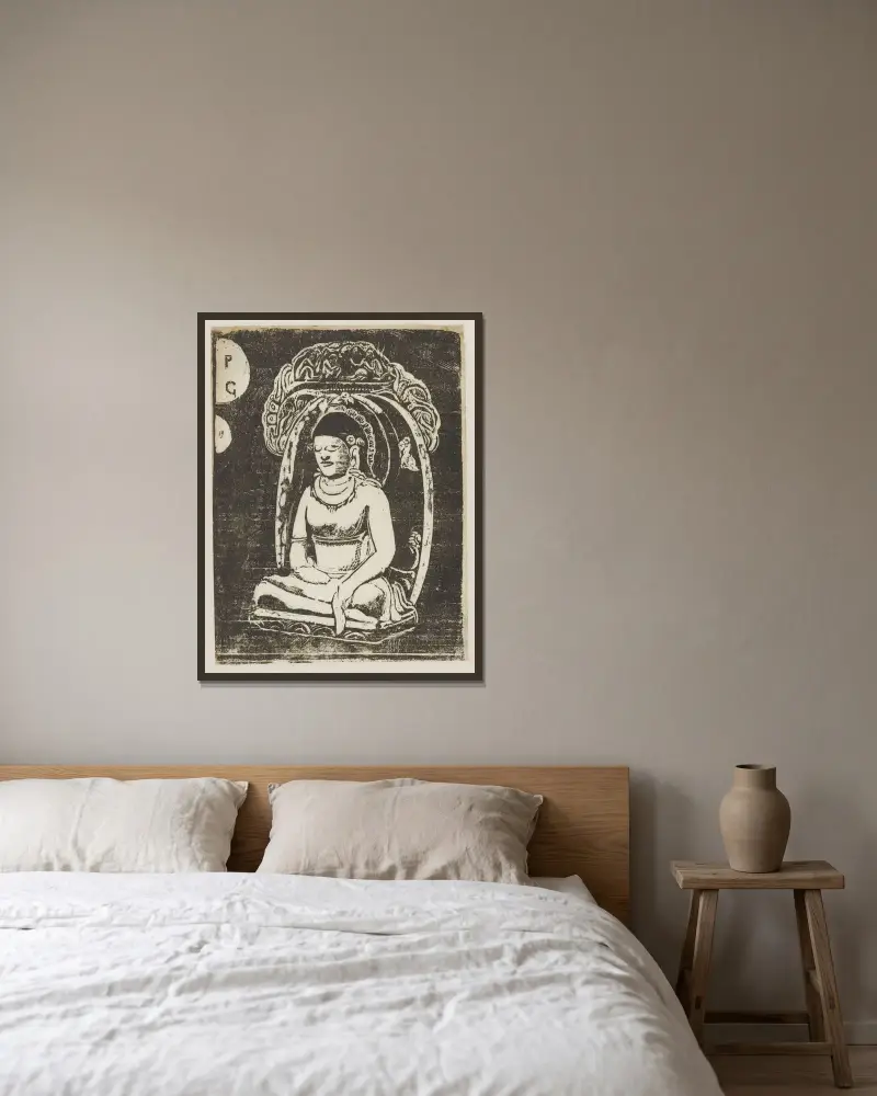 Buddha, Paul Gauguin w ramie na ścianie