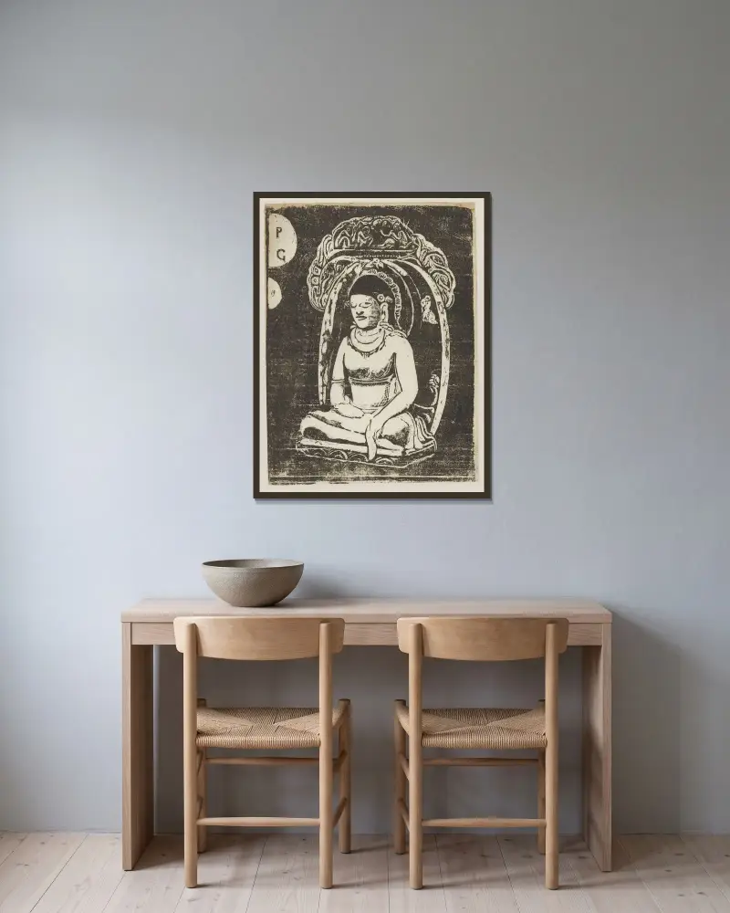 Buddha, Paul Gauguin w ramie na ścianie