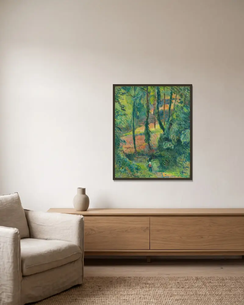 Chemin Creux Dans Une Pente Boisée av Paul Gauguin inramad på en vägg