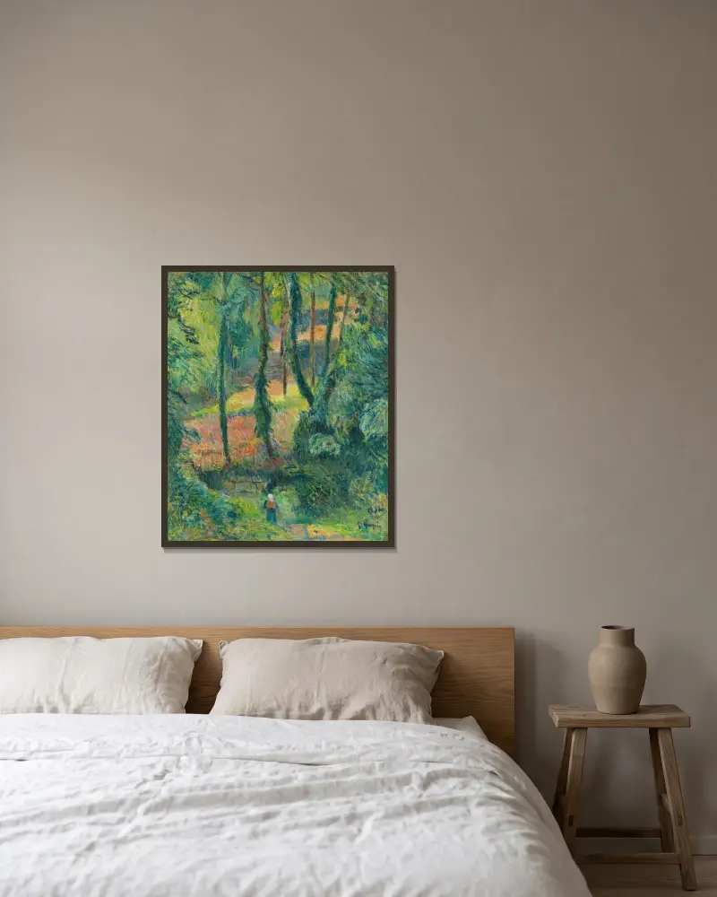 Chemin Creux Dans Une Pente Boisée av Paul Gauguin inramad på en vägg