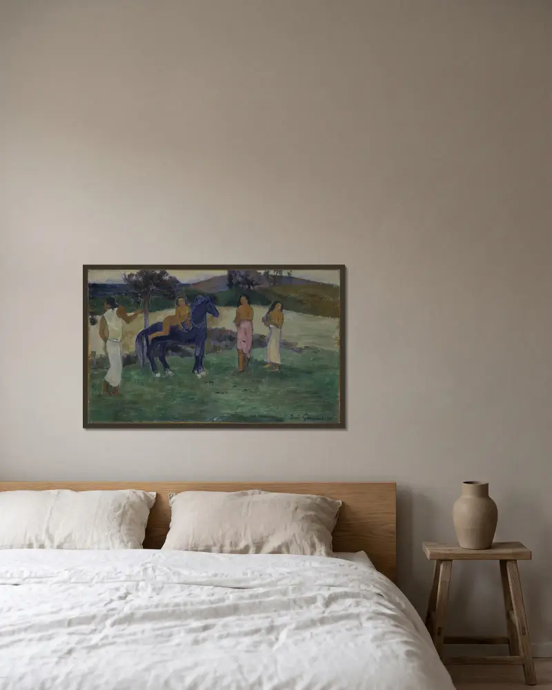 Kompozycja z figurami i koniem, Paul Gauguin w ramie na ścianie