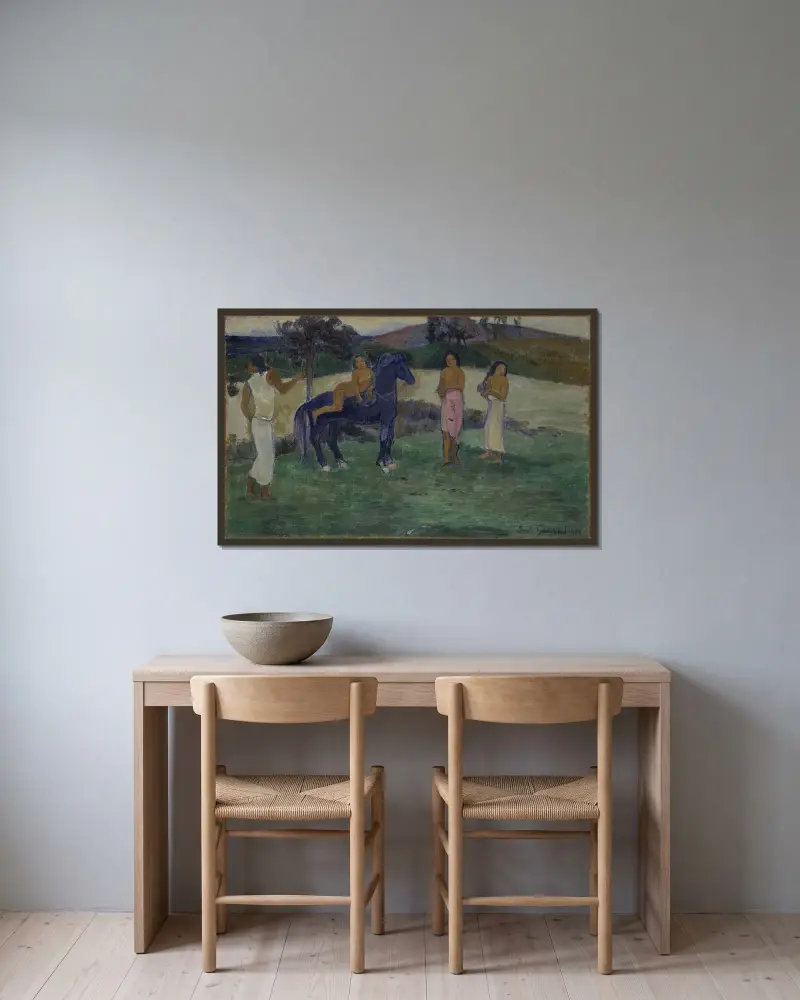 Kompozycja z figurami i koniem, Paul Gauguin w ramie na ścianie