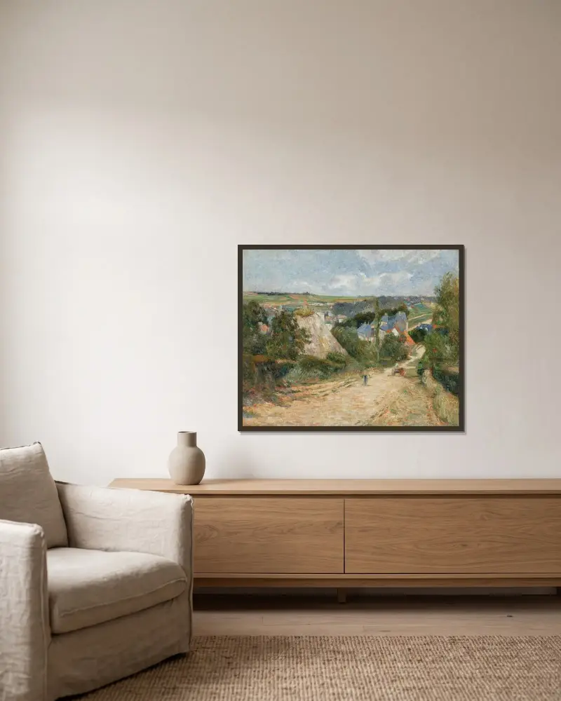 Infarten till byn Osny av Paul Gauguin inramad på en vägg