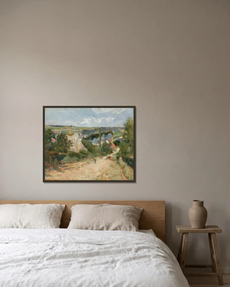 Infarten till byn Osny av Paul Gauguin inramad på en vägg