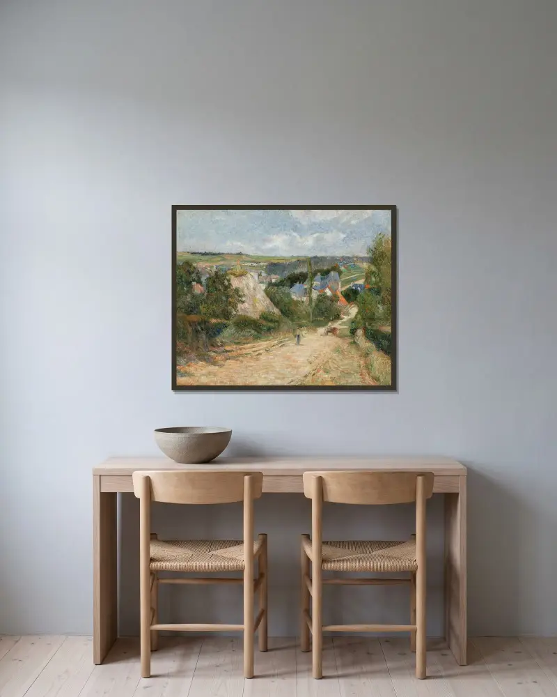 Infarten till byn Osny av Paul Gauguin inramad på en vägg