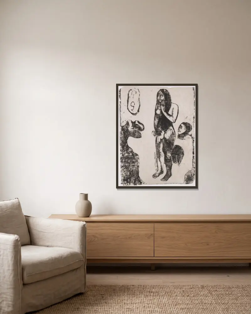 Eva von Paul Gauguin gerahmt an einer Wand