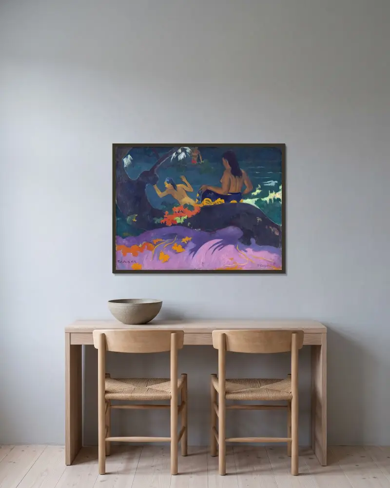 Fatata te Miti (By the Sea) av Paul Gauguin inramad på en vägg