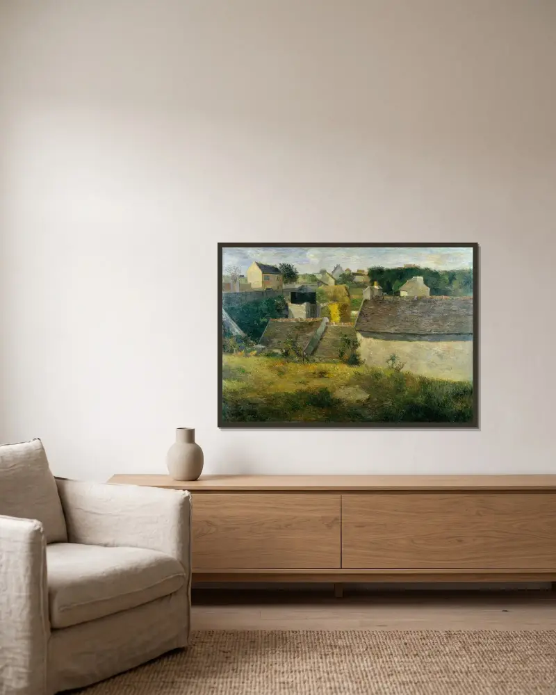 Hus i Vaugirard av Paul Gauguin inramad på en vägg