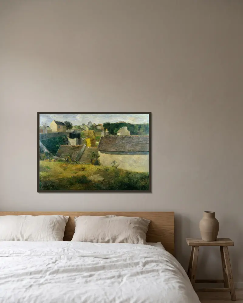 Hus i Vaugirard av Paul Gauguin inramad på en vägg