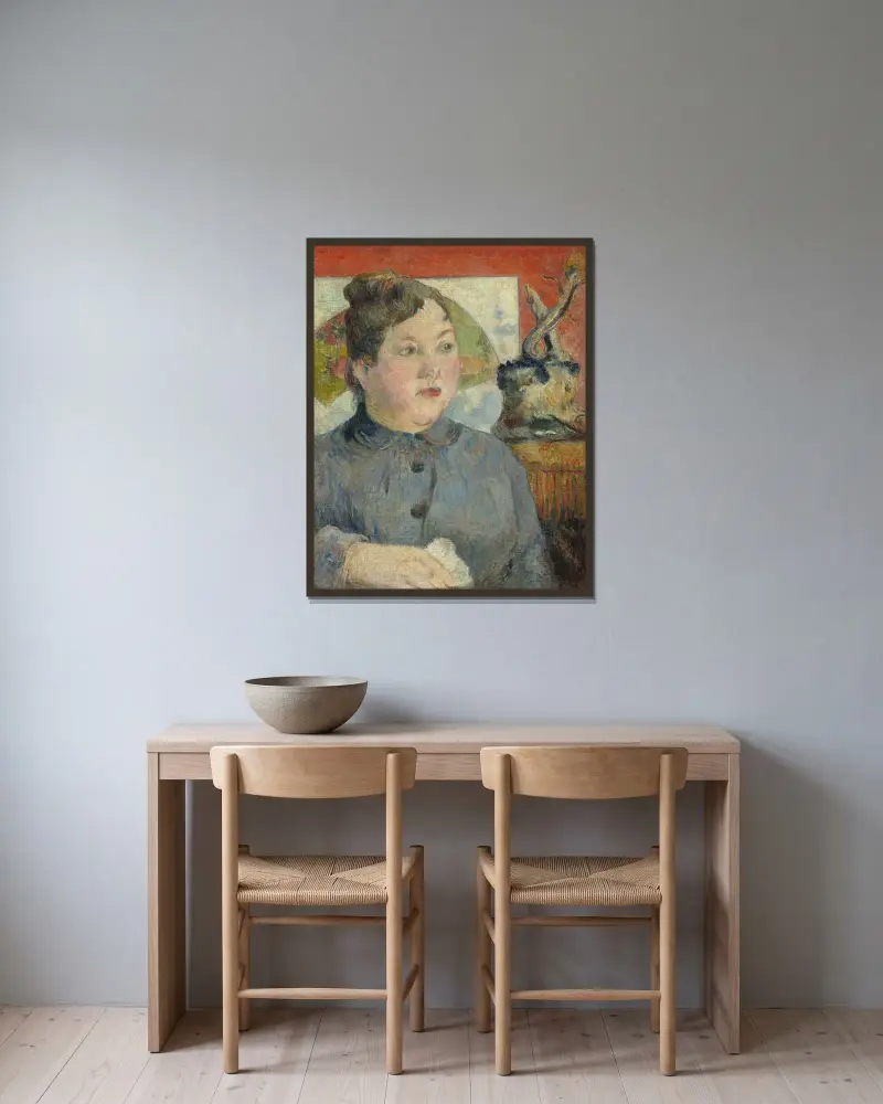 Madame Alexandre Kohler av Paul Gauguin inramad på en vägg