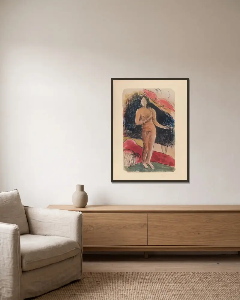 Noa Noa, Tafel 17 von Paul Gauguin gerahmt an einer Wand