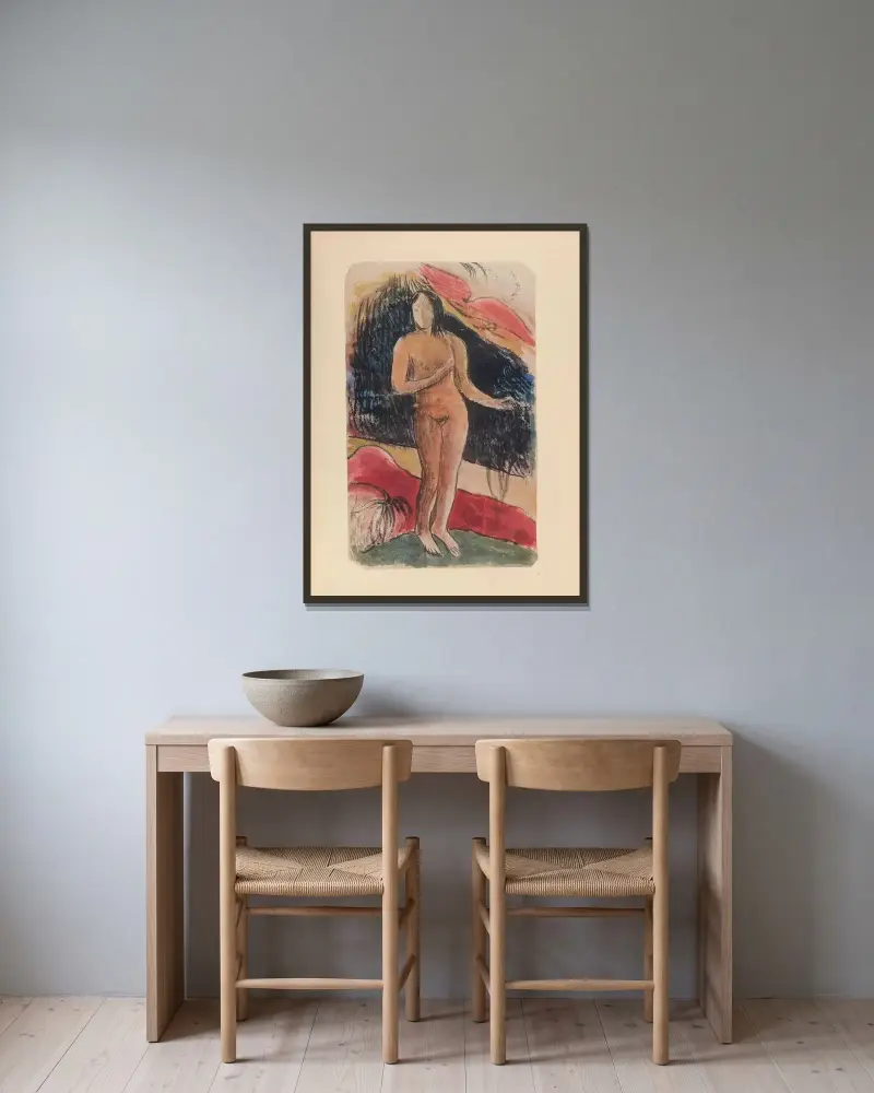 Noa Noa, Tafel 17 von Paul Gauguin gerahmt an einer Wand