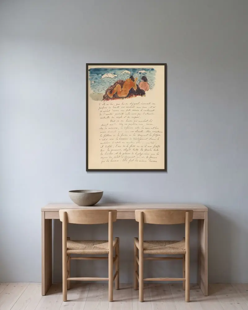 Noa Noa, plansza 22, Paul Gauguin w ramie na ścianie