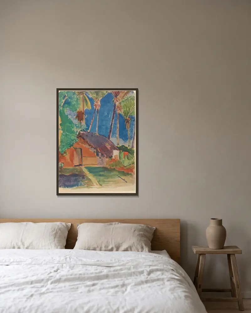 Noanoa Pl.38 av Paul Gauguin inramad på en vägg