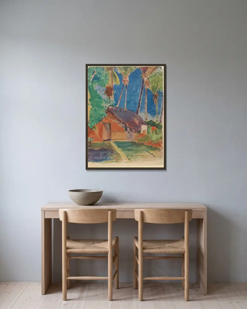 Noanoa Pl.38 av Paul Gauguin inramad på en vägg