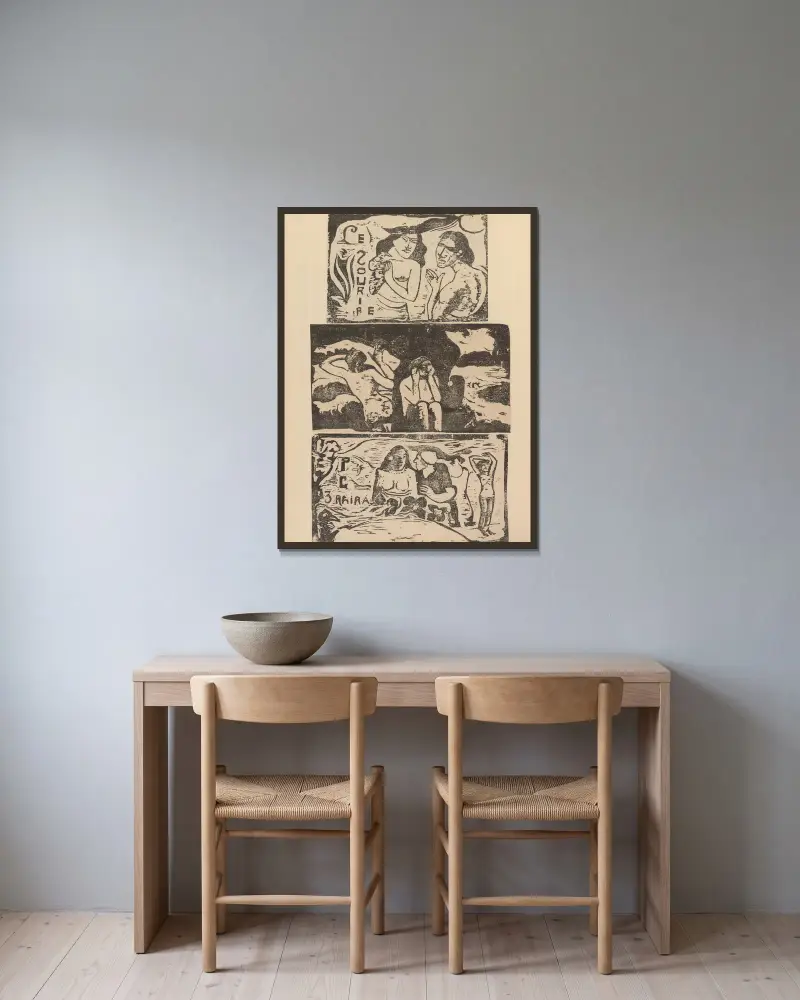 Noanoa Pl.43 von Paul Gauguin gerahmt an einer Wand