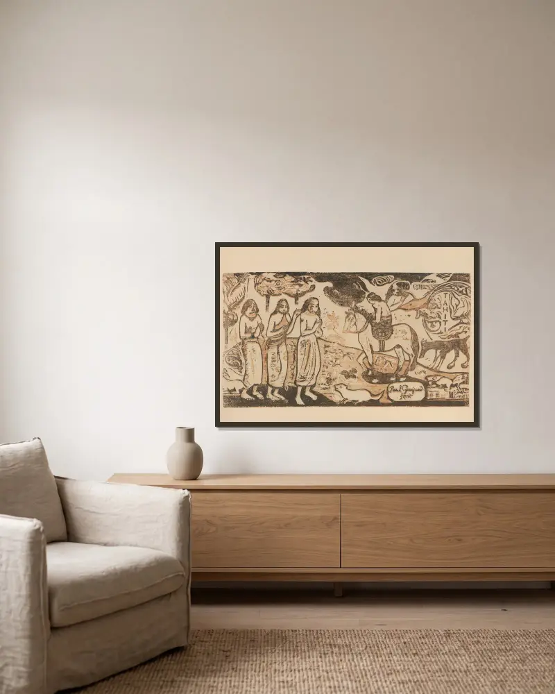 Noa Noa, Tafel 46 von Paul Gauguin gerahmt an einer Wand