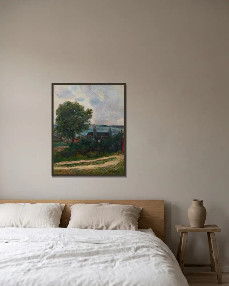 Rouen, kyrkan Saint-Ouen av Paul Gauguin inramad på en vägg