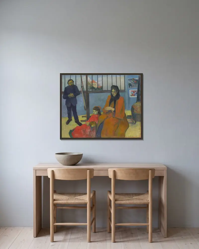Schuffenecker’s Studio av Paul Gauguin inramad på en vägg
