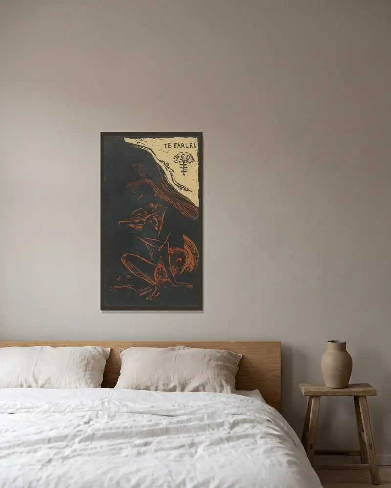 Te Fararv – Ici On Fait L’amour av Paul Gauguin inramad på en vägg