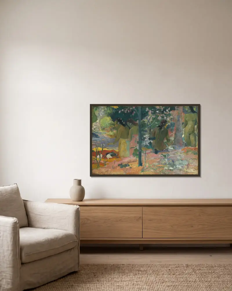 Koupající se, Paul Gauguin v rámu na stěně