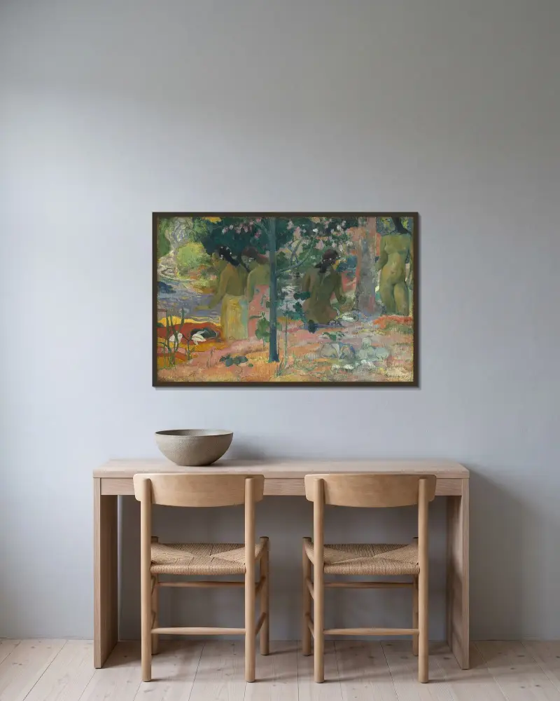 Koupající se, Paul Gauguin v rámu na stěně